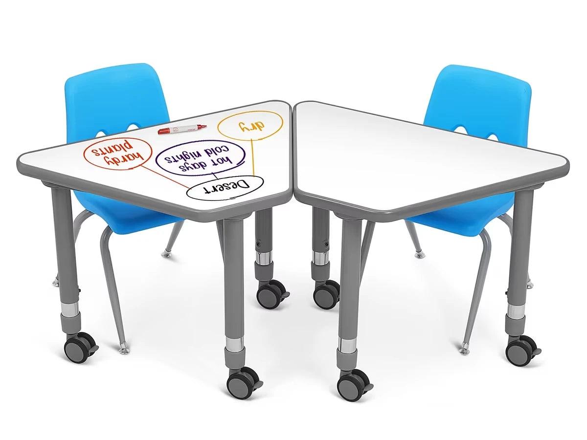 Flex-Space Write & Wipe Mobile Wedge Student Desk - US 2605