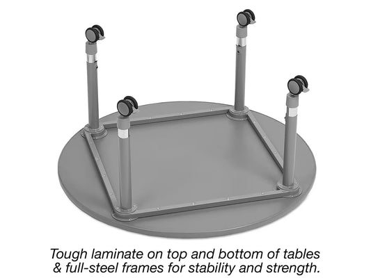 Flex-Space Mobile Round Tables - Gray - US 3050