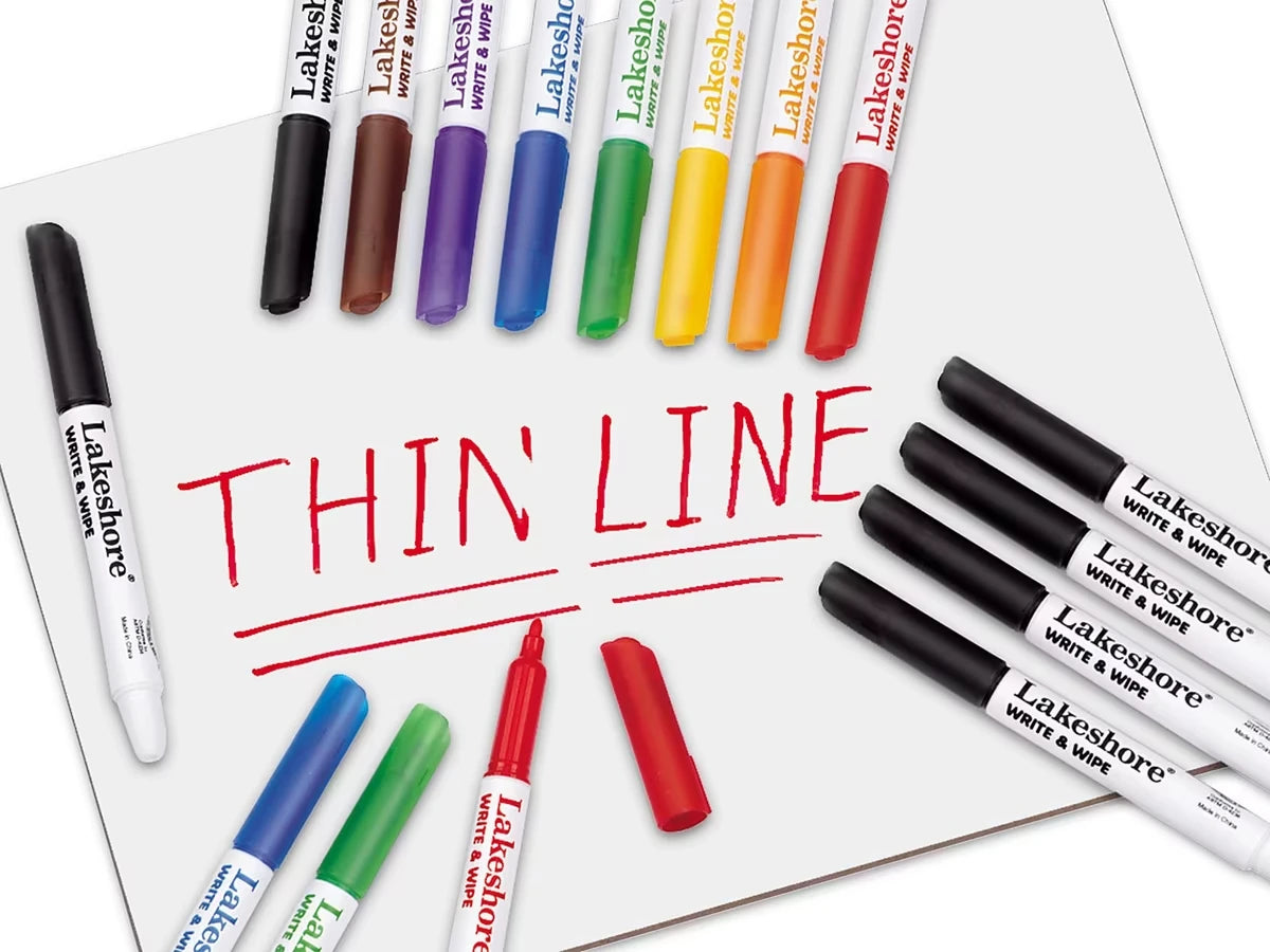 Write & Wipe Thin-Line Markers - US 3939