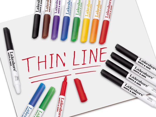 Write & Wipe Thin-Line Markers - US 3939