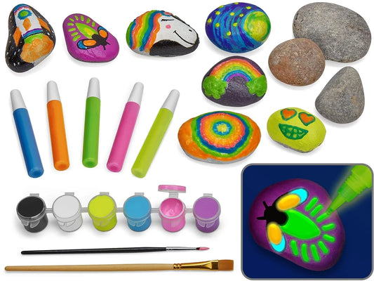 Glow-In-The-Dark Rock Painting Kit - US 4751