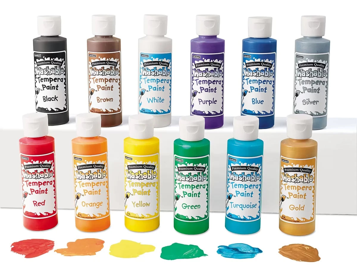 Lakeshore Fully Washable Liquid Tempera Paint - 4-Ounce Bottles - US 4941