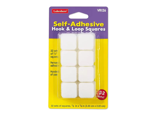 Self-Adhesive Hook & Loop Squares - Each Pack - US 2001