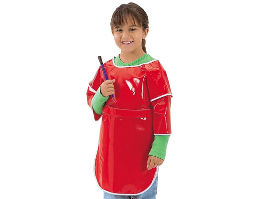 Heavy-Duty Mid-Sleeved Adjustable Vinyl Paint Apron - US 9395