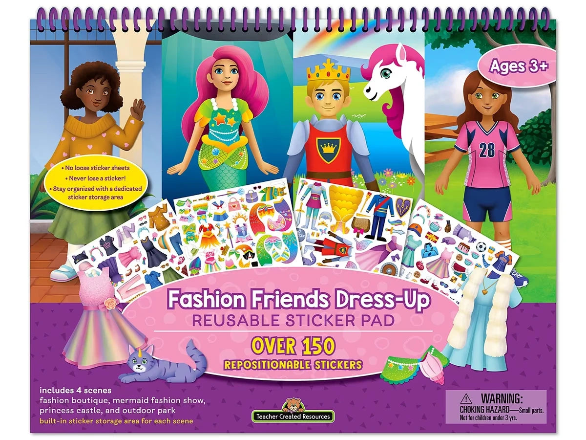 Fashion Friends Dress-Up Reusable Sticker Pad - US 6753