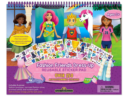 Fashion Friends Dress-Up Reusable Sticker Pad - US 6753