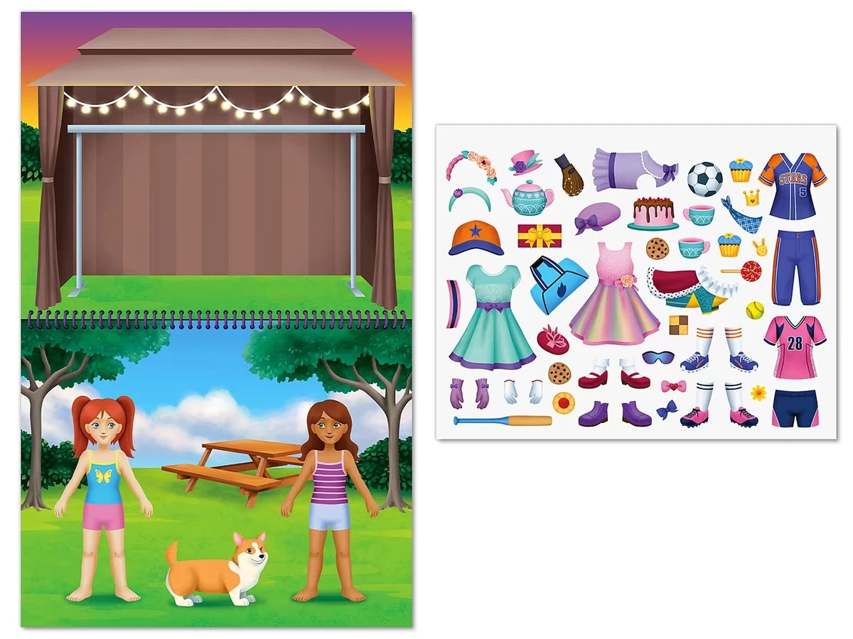 Fashion Friends Dress-Up Reusable Sticker Pad - US 6753