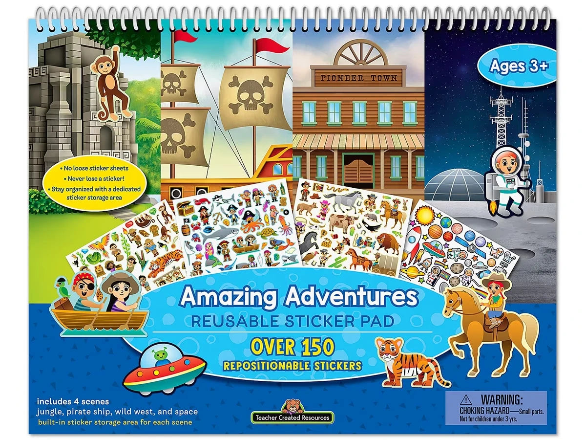 Amazing Adventures Reusable Sticker Pad - US 7142