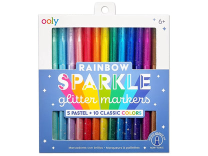 Rainbow Sparkle Glitter Markers - Set of 15 - US 1521