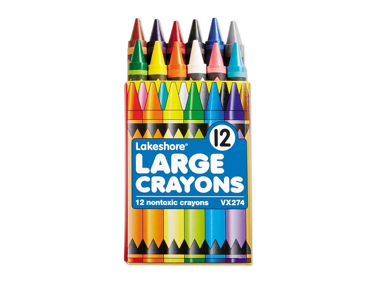 Lakeshore 12-Color Large Crayons - Student Pack - US 1436
