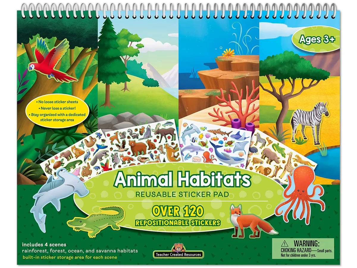 Animal Habitats Reusable Sticker Pad - US 4445