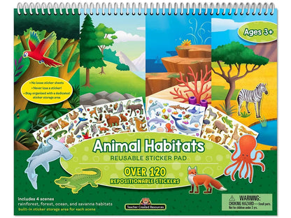 Animal Habitats Reusable Sticker Pad - US 4445