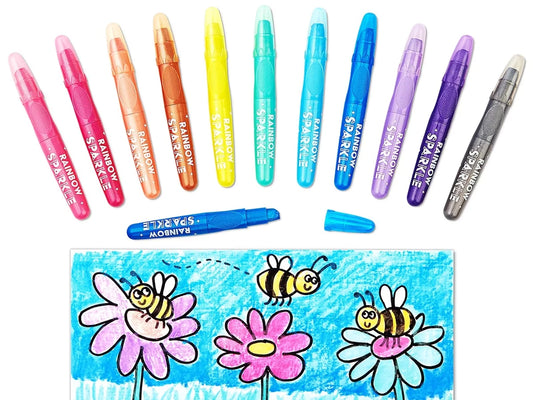 Rainbow Sparkle Watercolor Gel Crayons - Set of 12 - US 7575