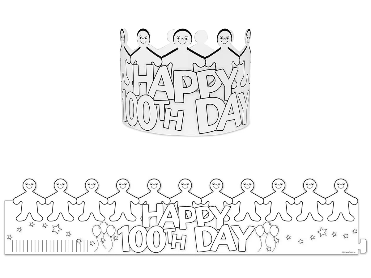 Design-Your-Own Happy 100th Day Crowns - US 8983