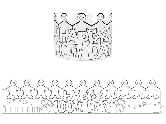 Design-Your-Own Happy 100th Day Crowns - US 8983