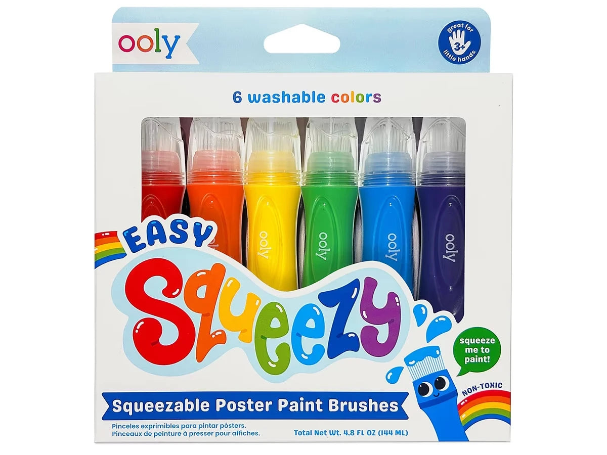 Easy Squeezable Poster Paintbrushes - Set of 6 - US 4961