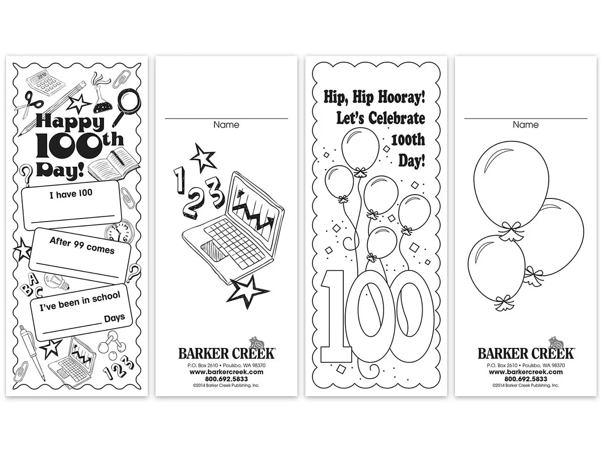 Design-Your-Own 100th Day of School Bookmarks - US 5051