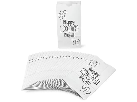 Design-Your-Own Happy 100th Day! Bags - Set of 25 - US 3189