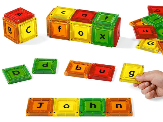 Double-Sided Magnetic Letter Tiles - US 6735