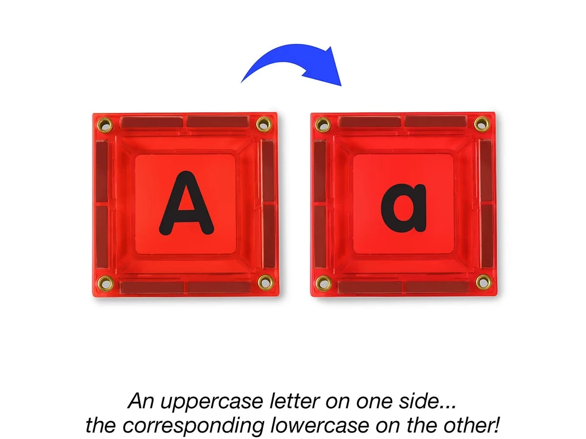 Double-Sided Magnetic Letter Tiles - US 6735