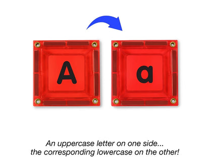 Double-Sided Magnetic Letter Tiles - US 6735