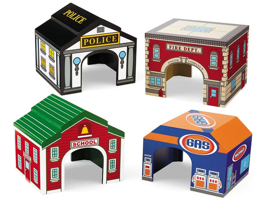 Block Play Garages - Set of 4 - US 3660