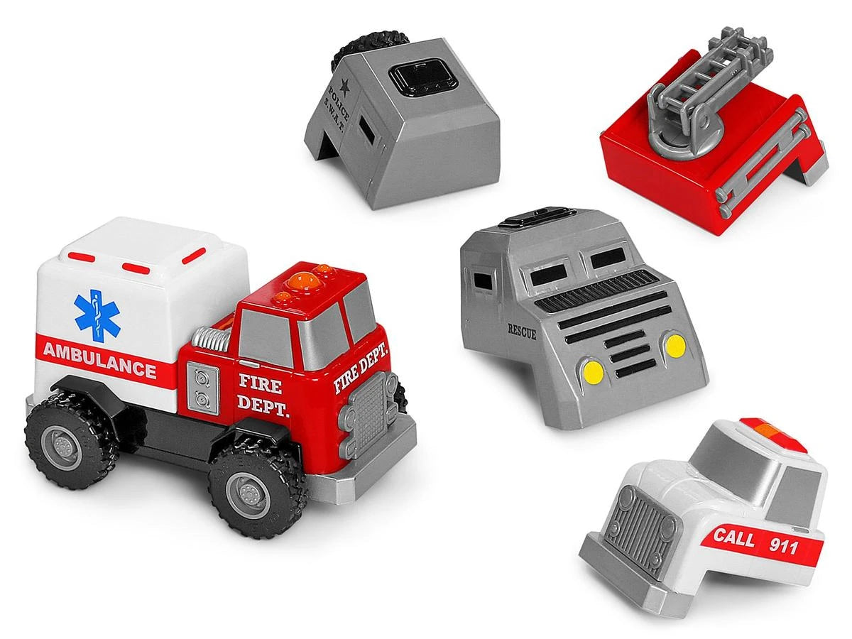 Build-A-Truck Magnetic Fire & Rescue Vehicles - US 7375
