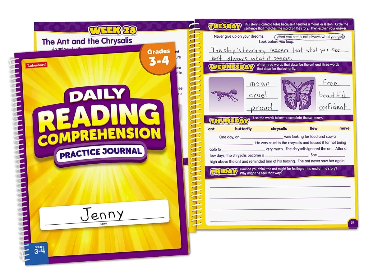Reading Comprehension Daily Practice Journal - Gr. 3-4 - US 2501