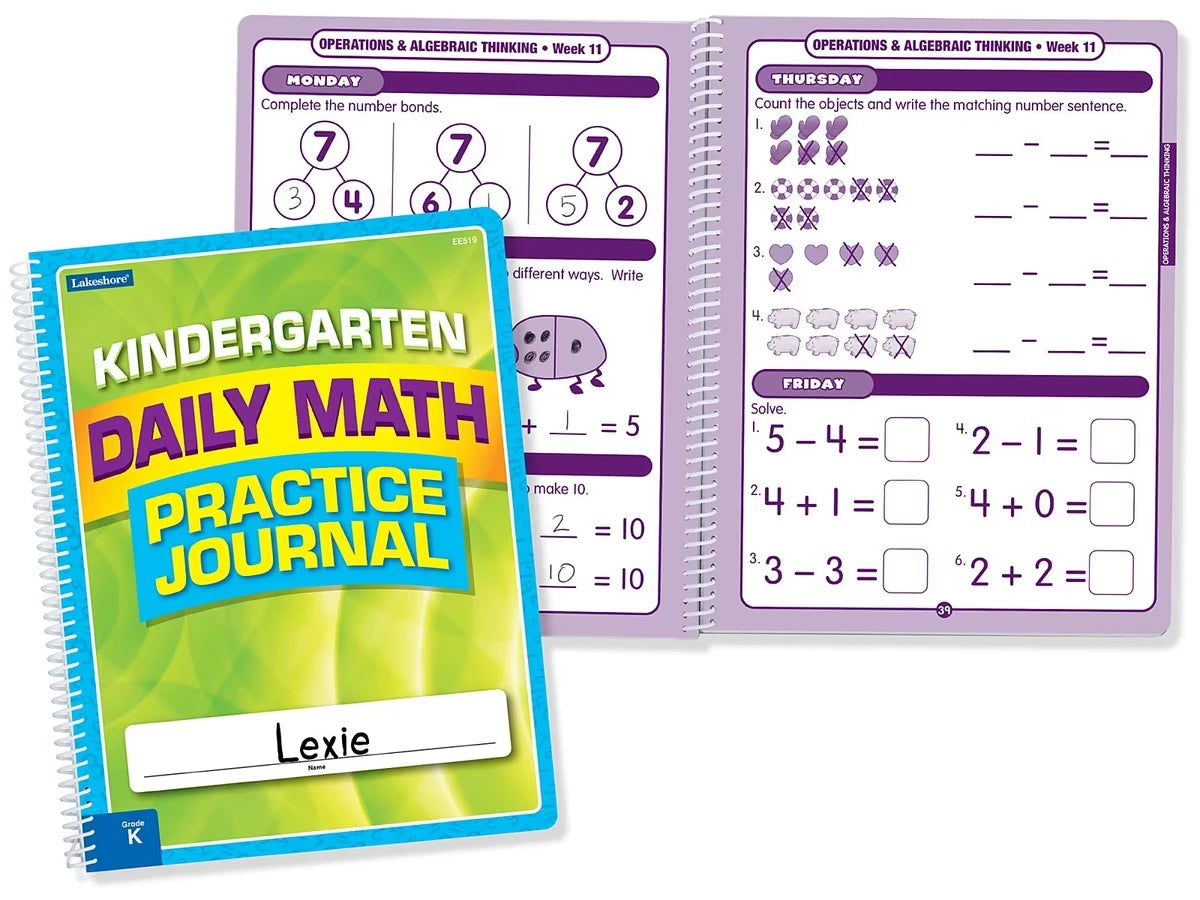 Daily Math Practice Journal – Kindergarten - US 9191