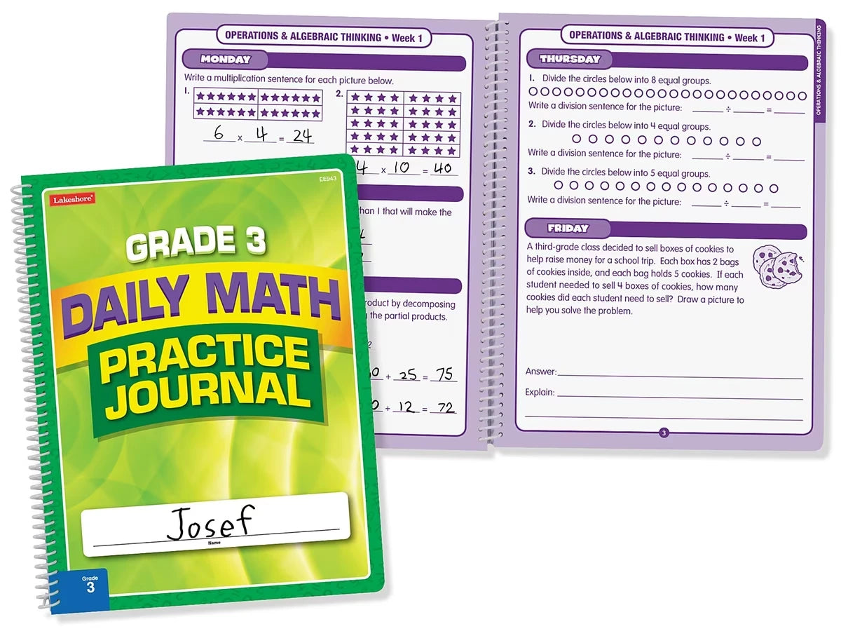 Daily Math Practice Journal - Gr. 3 - US 1136