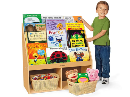 Classic Birch Help-Yourself Bookstand with Storage - US 6964