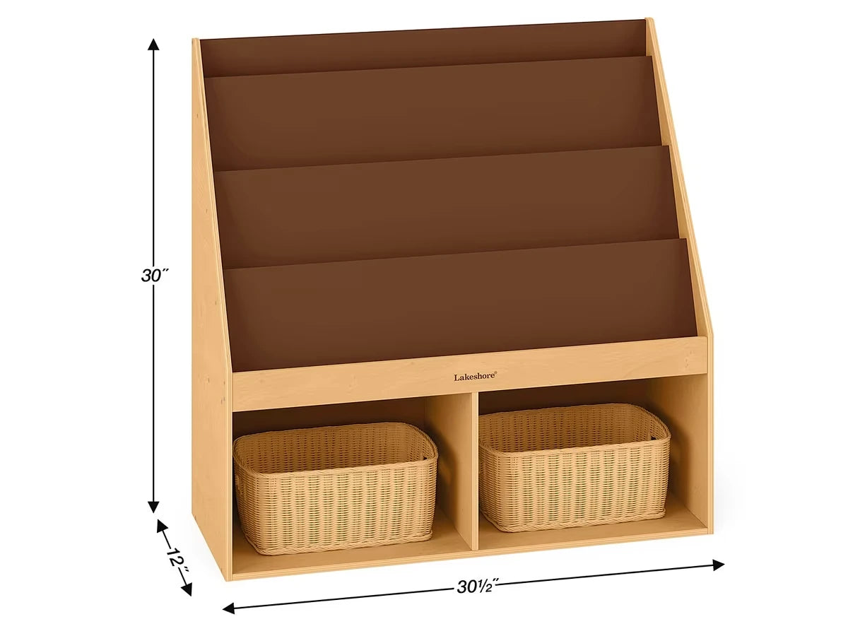 Classic Birch Help-Yourself Bookstand with Storage - US 6964