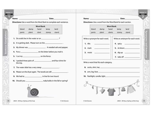 180 Days of Spelling Workbook - Gr. 2 - US 8164