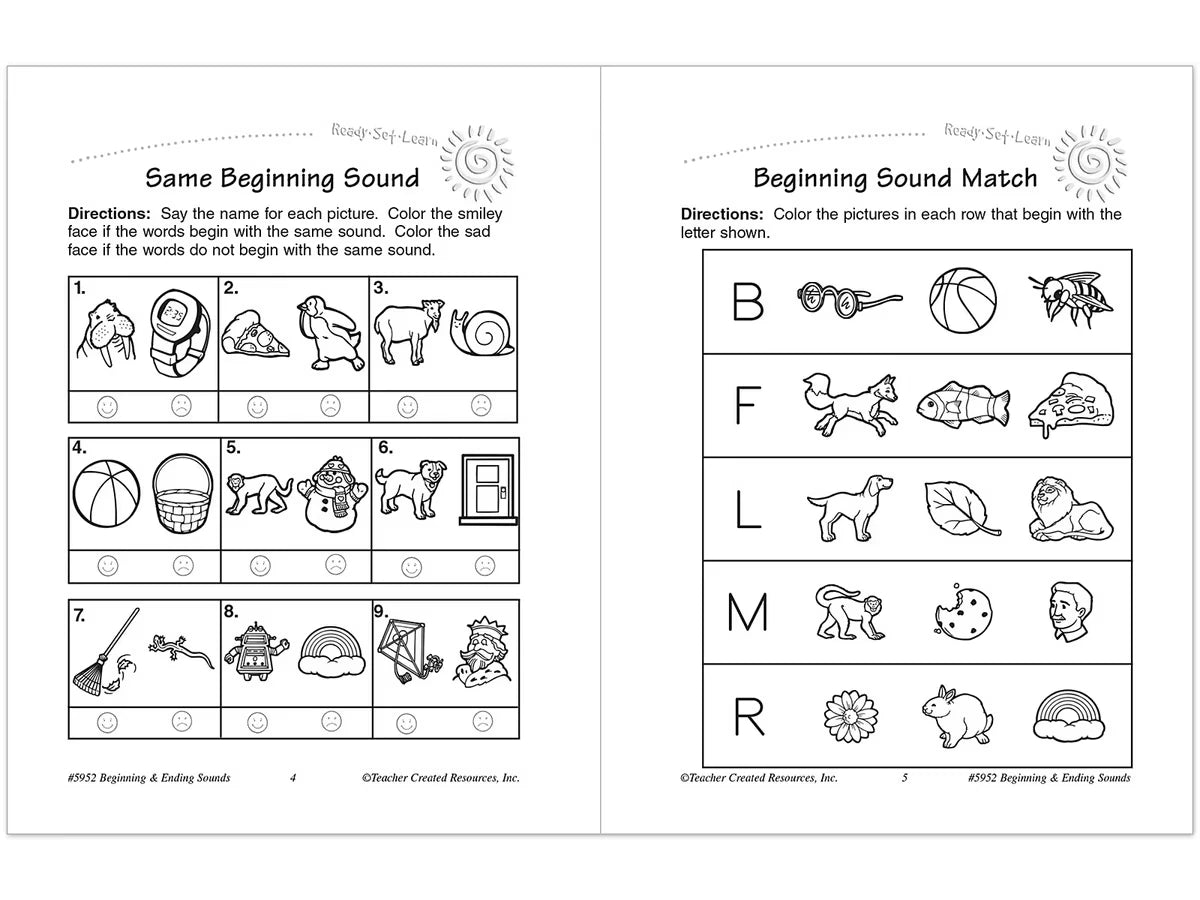 Beginning & Ending Sounds Workbook - US 3643