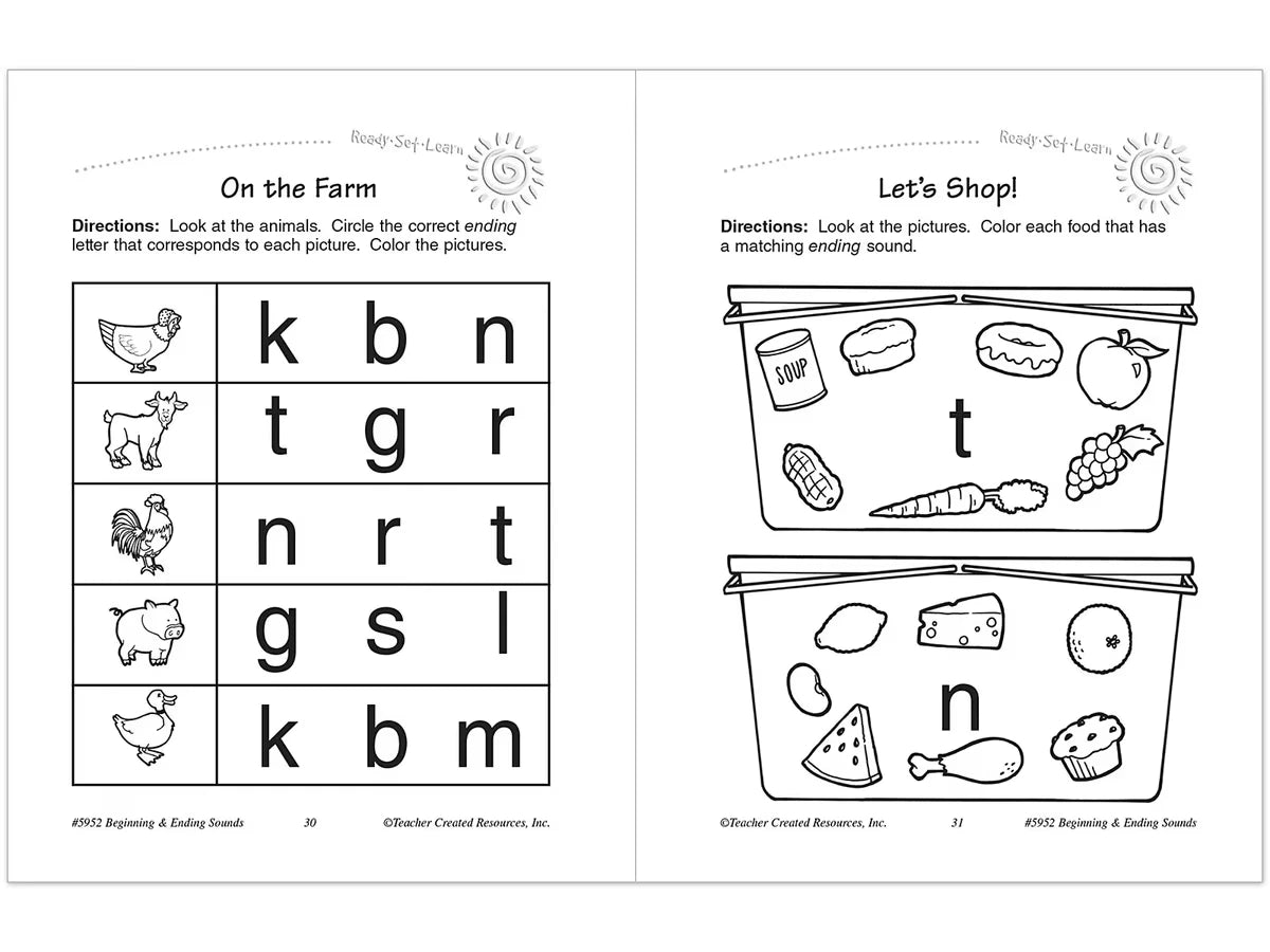 Beginning & Ending Sounds Workbook - US 3643