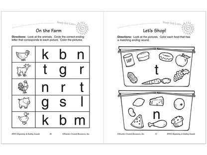 Beginning & Ending Sounds Workbook - US 3643