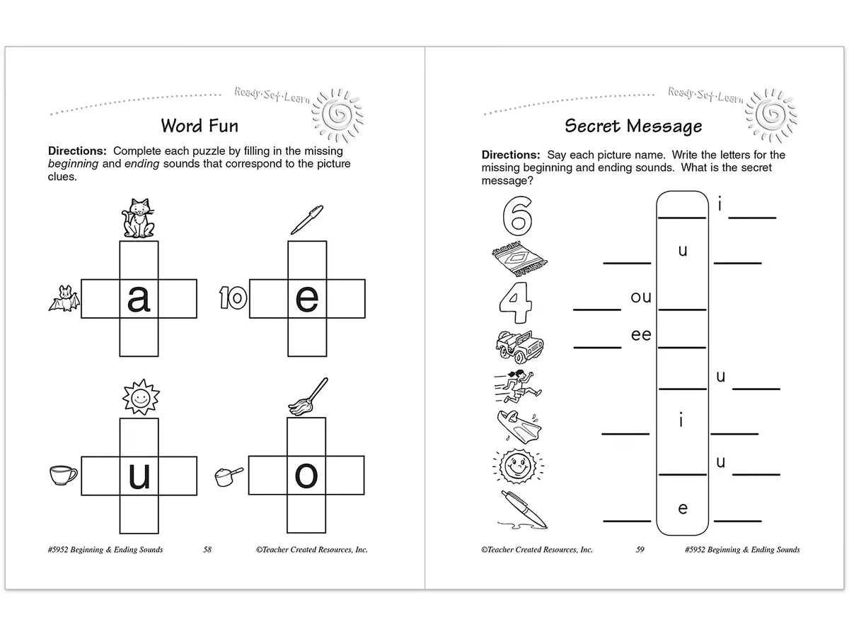 Beginning & Ending Sounds Workbook - US 3643