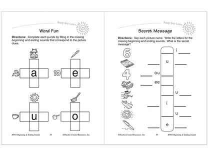 Beginning & Ending Sounds Workbook - US 3643