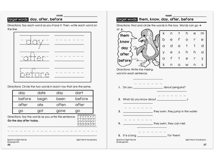 Spectrum® Sight-Words Workbook - Kindergarten - US 2385