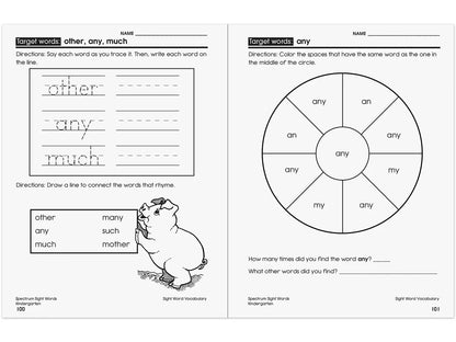 Spectrum® Sight-Words Workbook - Kindergarten - US 2385
