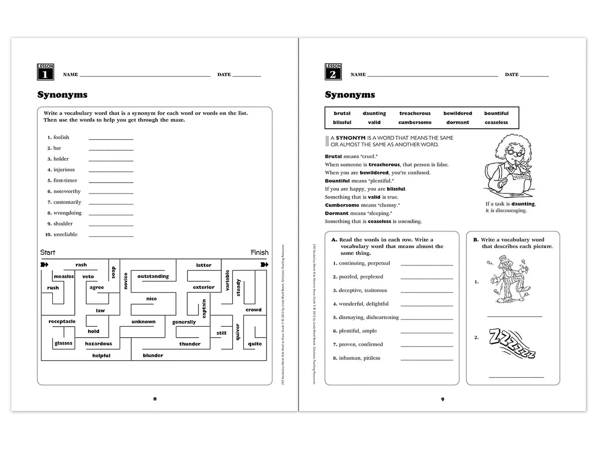 240 Words Kids Need to Know Workbook - Gr. 5 - US 9798