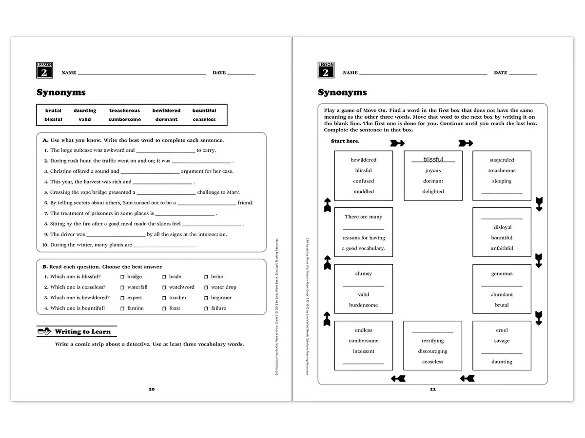 240 Words Kids Need to Know Workbook - Gr. 5 - US 9798