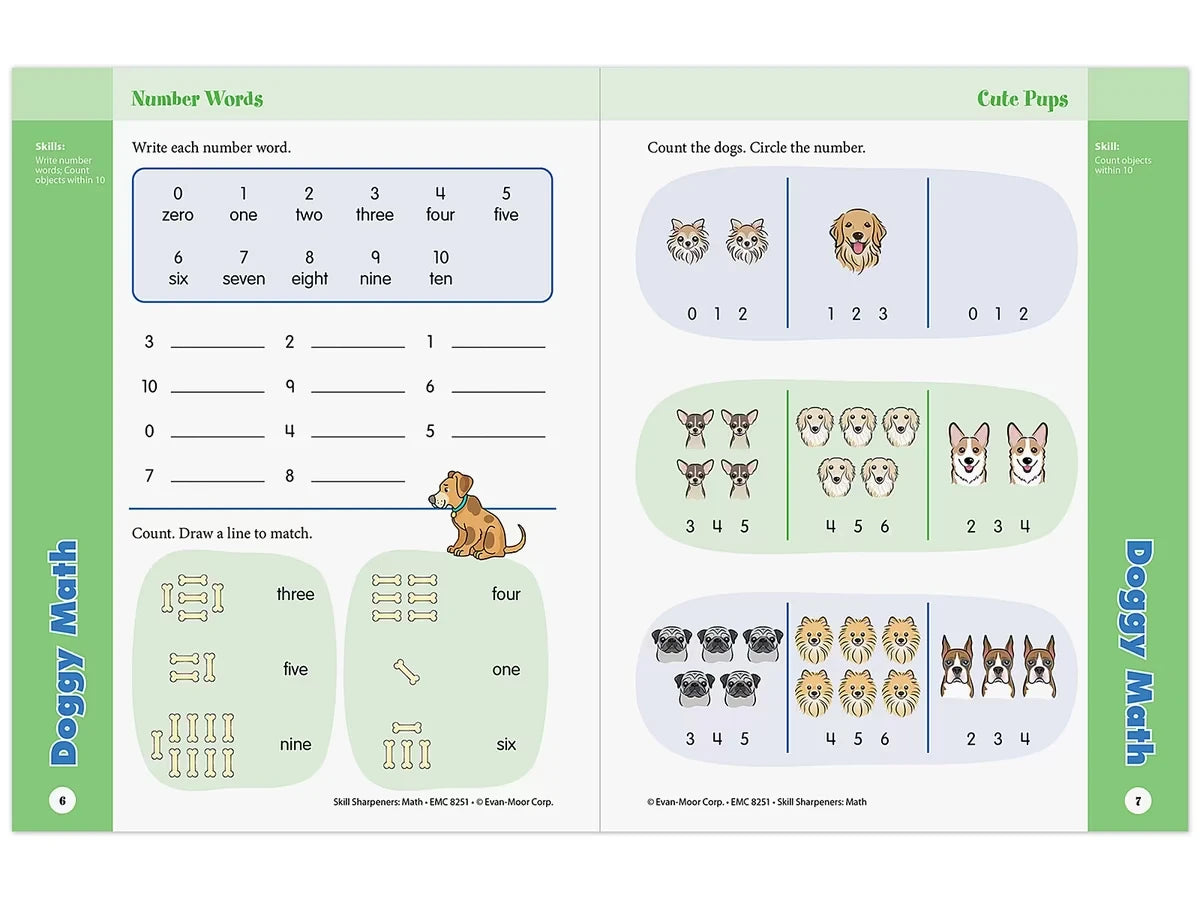 Math Skill Sharpeners Workbook - Kindergarten - US 5976