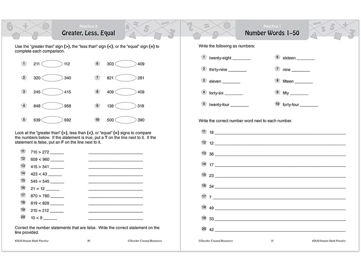 Instant Math Practice Workbook - Gr. 2 - US 2968
