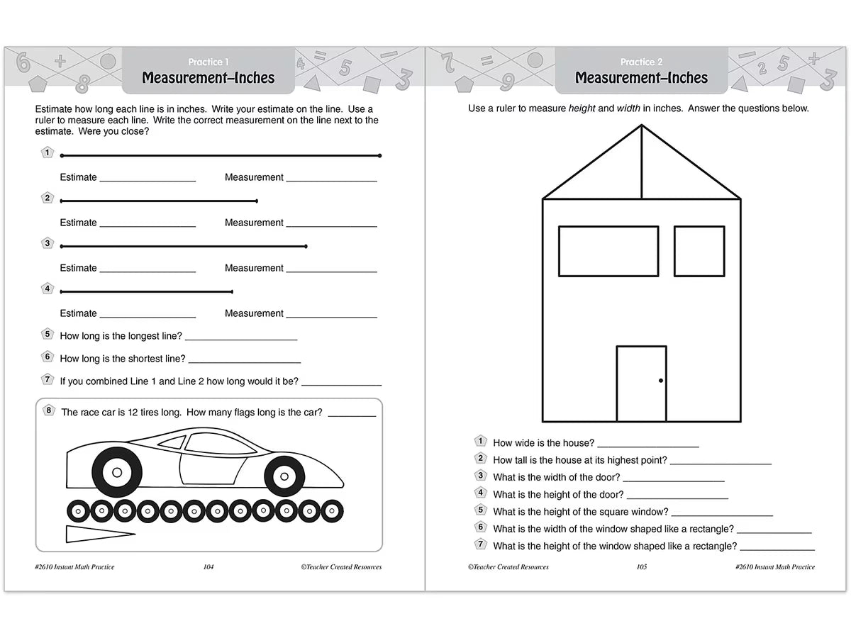 Instant Math Practice Workbook - Gr. 2 - US 2968