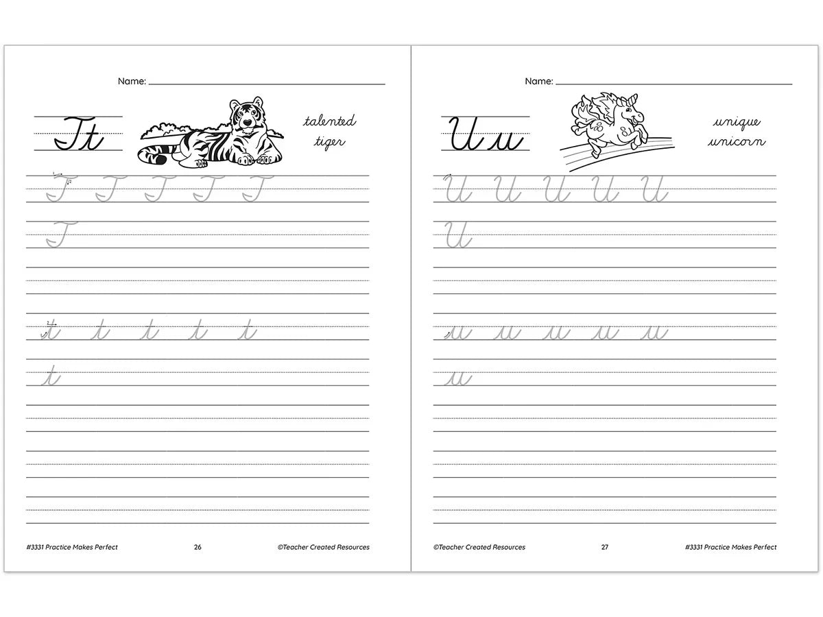 Cursive Writing Practice Workbook - US 3296