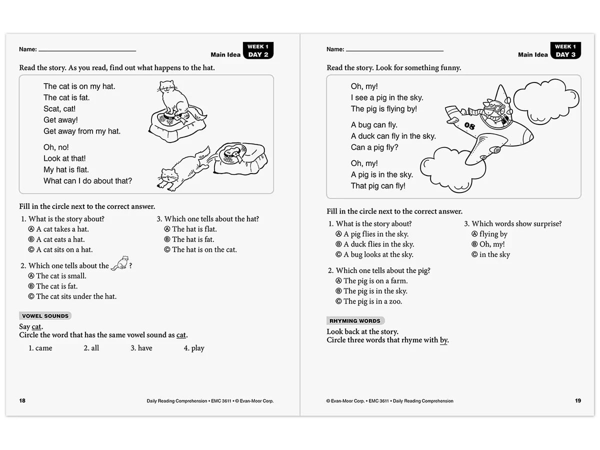 Daily Reading Comprehension Activities Workbook - Gr. 1 - US 8621