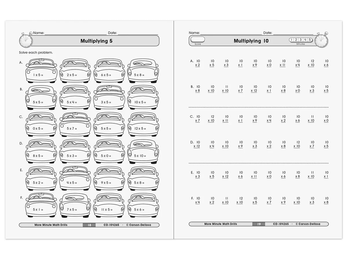 Multiplication & Division Minute Math Drills Workbook - US 3894