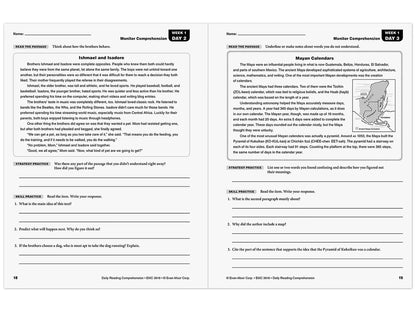 Daily Reading Comprehension Activities Workbook - Gr. 6 - US 5214