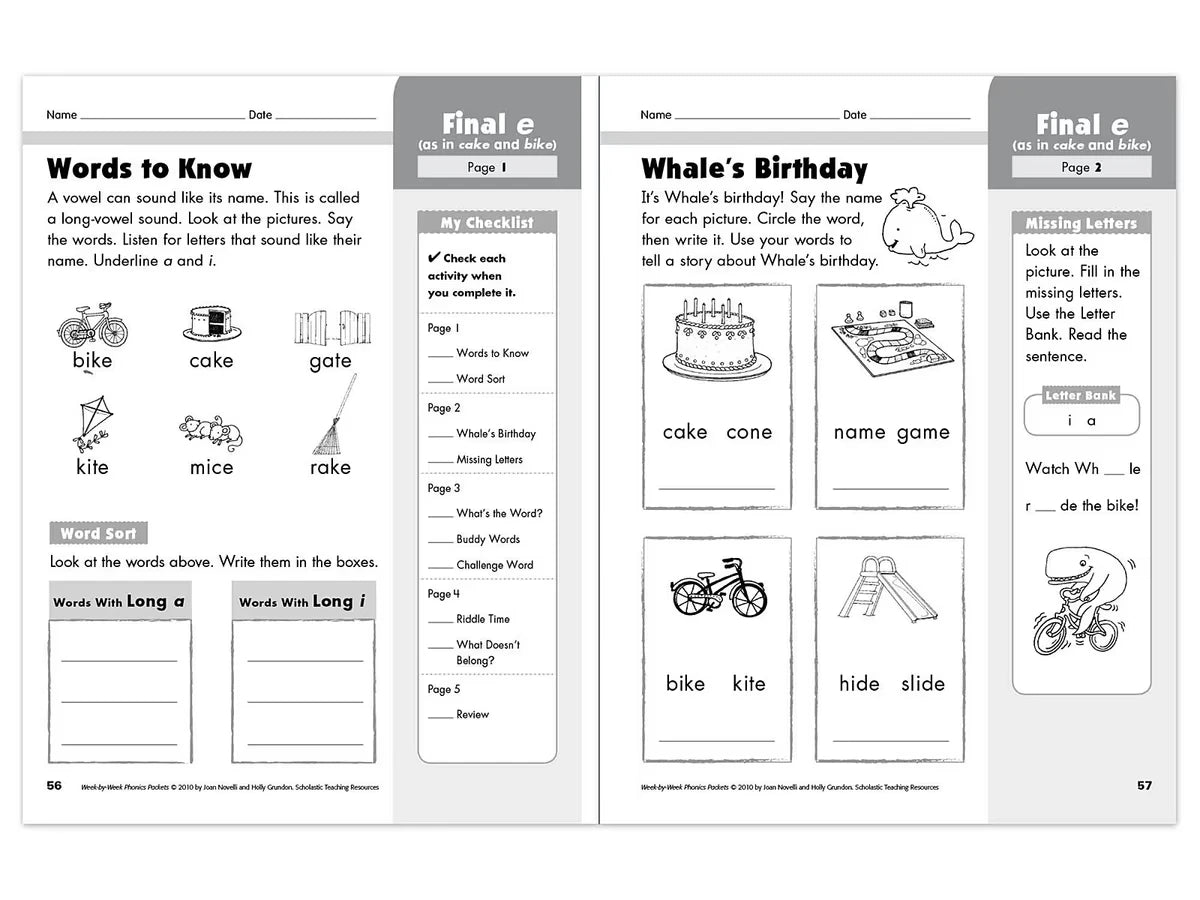 Phonics Week-By-Week Packets Workbook - US 2268
